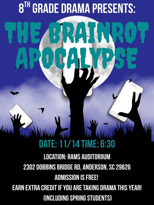 8th grade drama production flyer