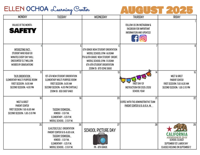 English Calendar