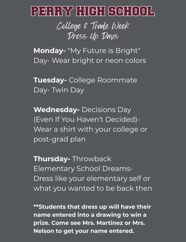 College & Trade Week Dress Up Days