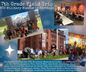 7th grade to NYS Military Museum in Saratoga