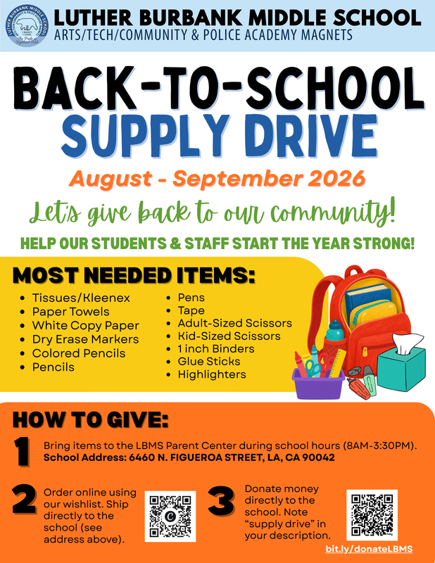 Back to School Supply Drive Flyer English