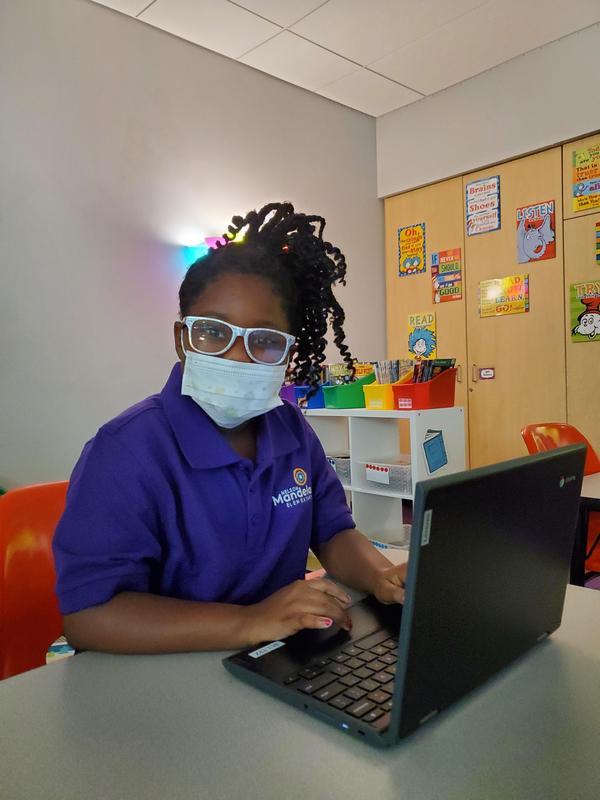 Scholar using a computer