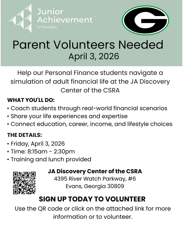 Junior Achievement Parent Volunteers Needed
