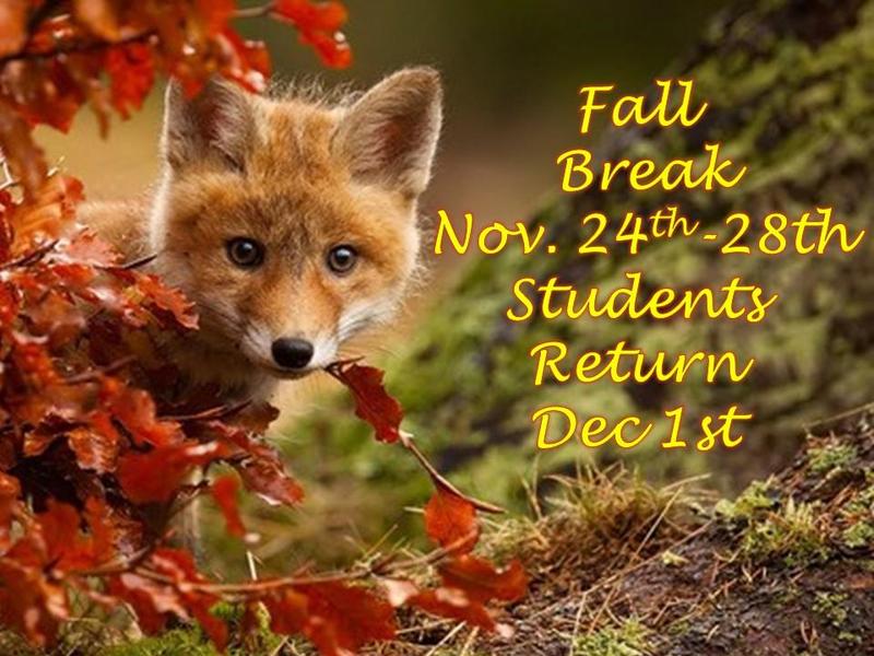 Fall Break Nov. 24-28th