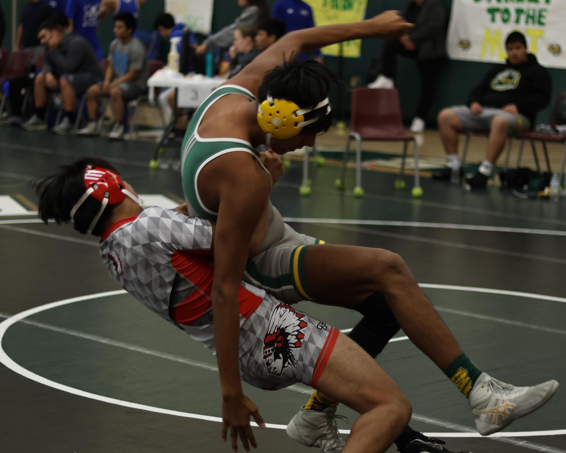 boys wrestling at liberty duals