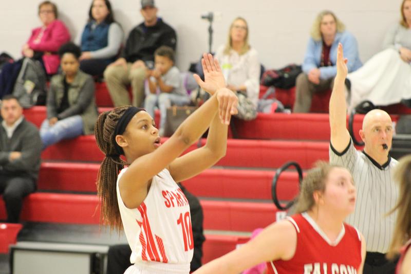 Dionne Sampson shoots a free throw.