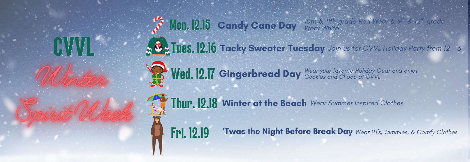 CVVL Winter Spirit Week