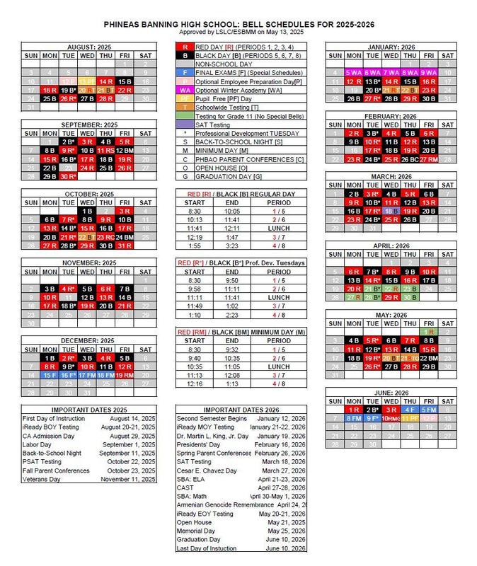 2025-2026 Bell Schedule