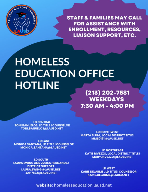 Homeless Education Office Hotline Flyer