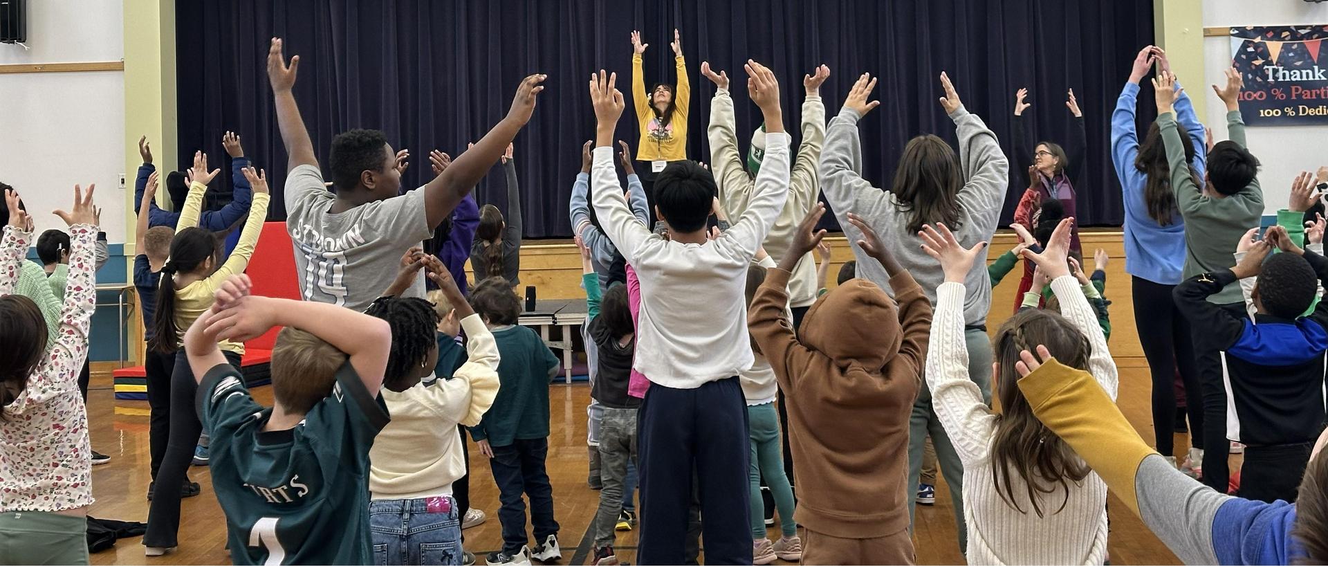 Yoga with First to Eighth Grades. Balance, flexibility, connecting breath and movement