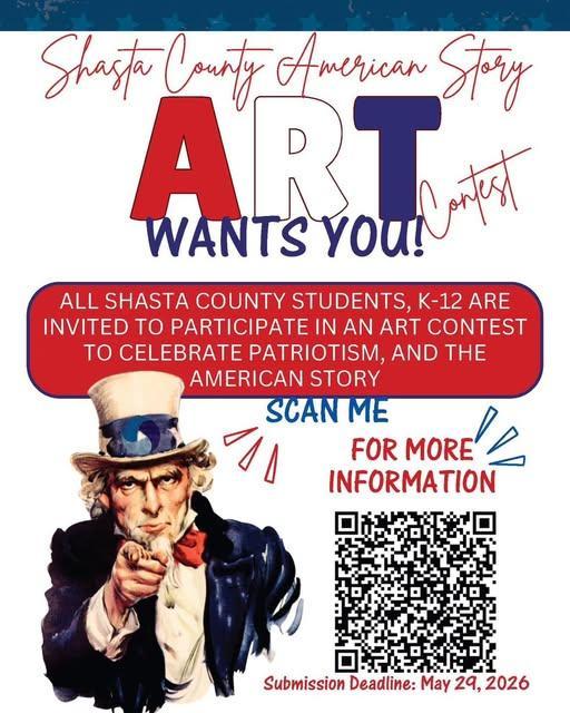 Shasta County Art contest k-12 deadline 5/24/26
