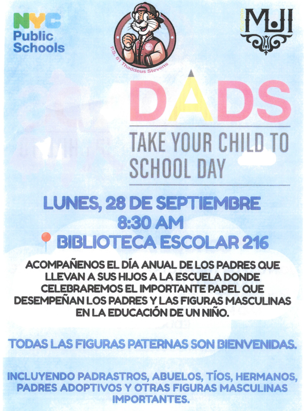 Dads Take Your Child to School Day - Spanish