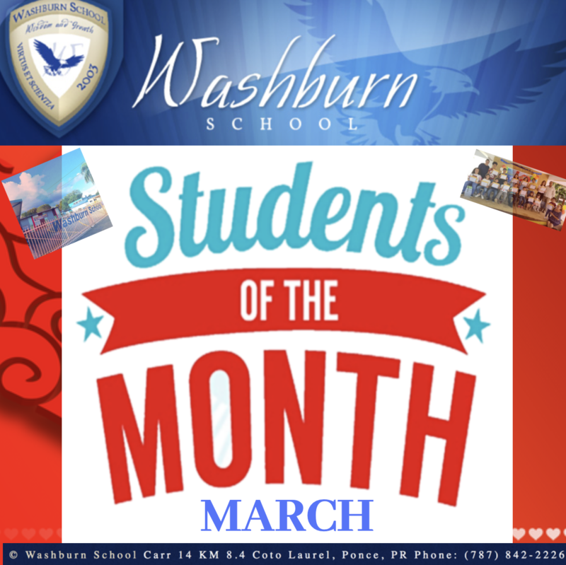 Washburn School March Students of the Month