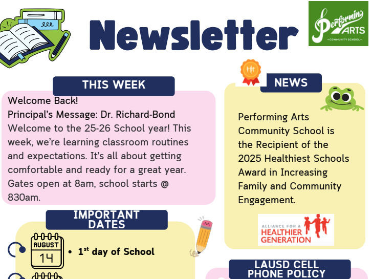 Parent Newsletter--Boletin de Padres Featured Photo