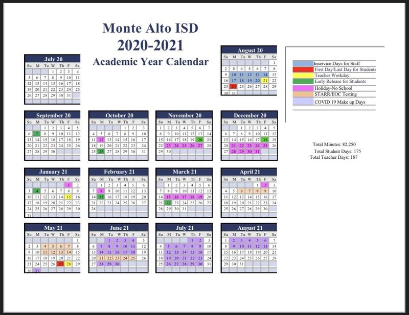 2020-2021 Academic Year Calendar Featured Photo