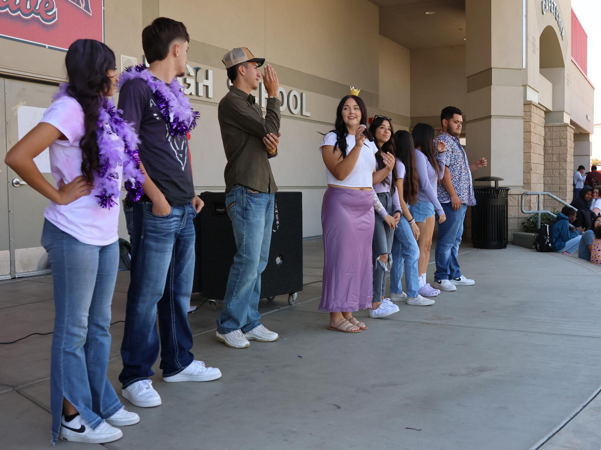students and staff dressed up for homecoming