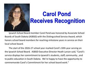 School Board Member Carol Pond receives Recognition