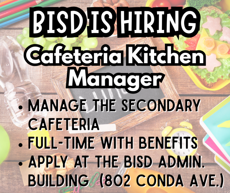 BISD is Hiring a Kitchen Manager
