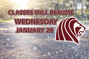 Classes Resume Wednesday, January 28