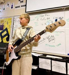 Student playing instrument
