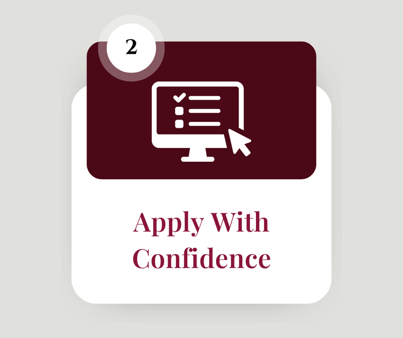 Application form on a computer screen with a cursor representing the apply process.