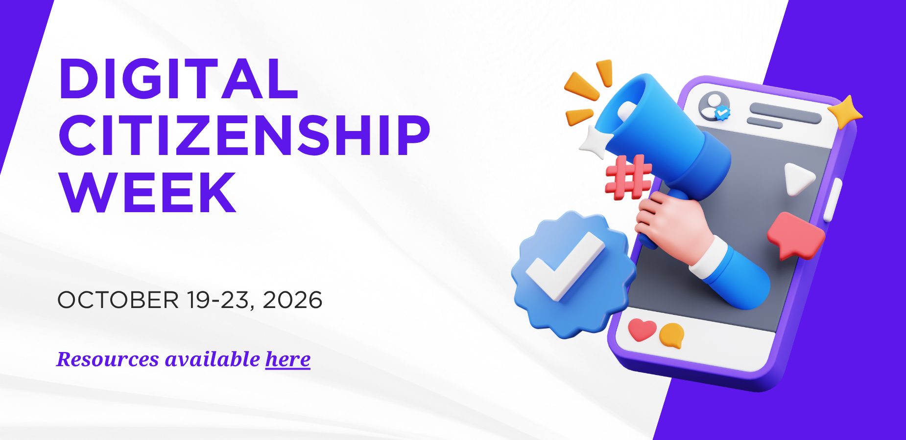 Digital Citizenship Week Oct. 19-23, 2026 Resources available here