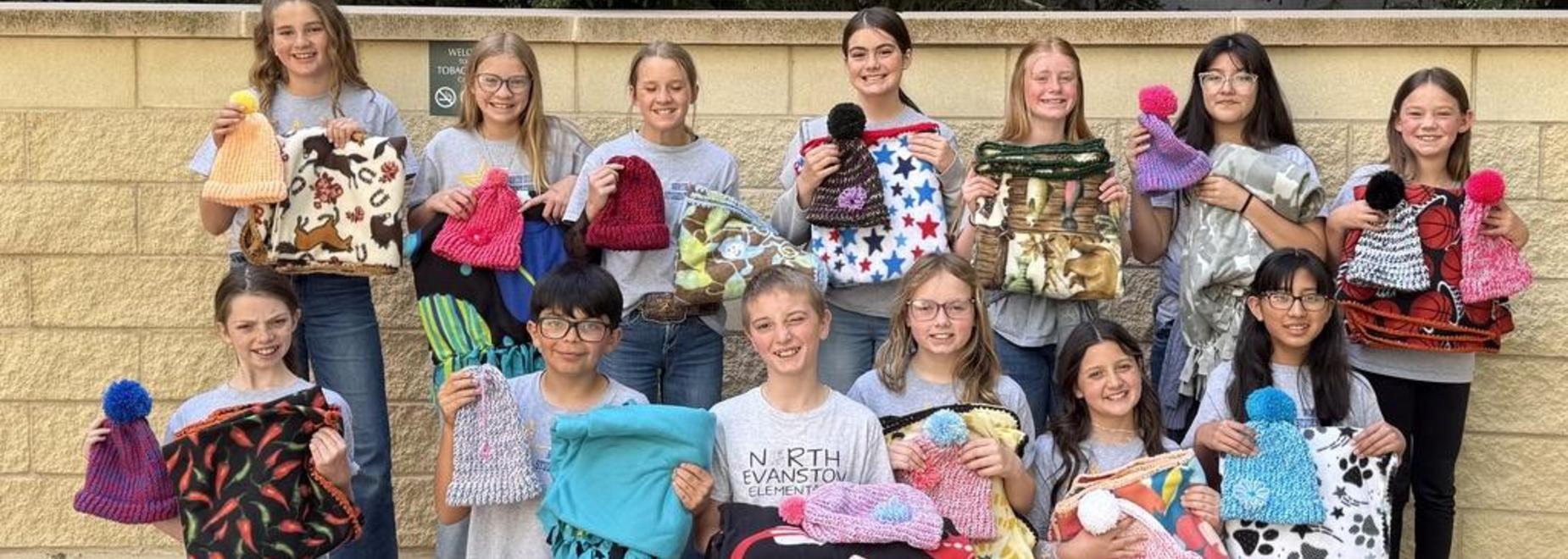 North student council delivered 20 blankets and 20 knitted beanies to the Huntsman Cancer Institute for our annual service project. We had a tour of the facility and a nice lunch.