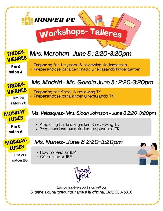 parent workshop flyer