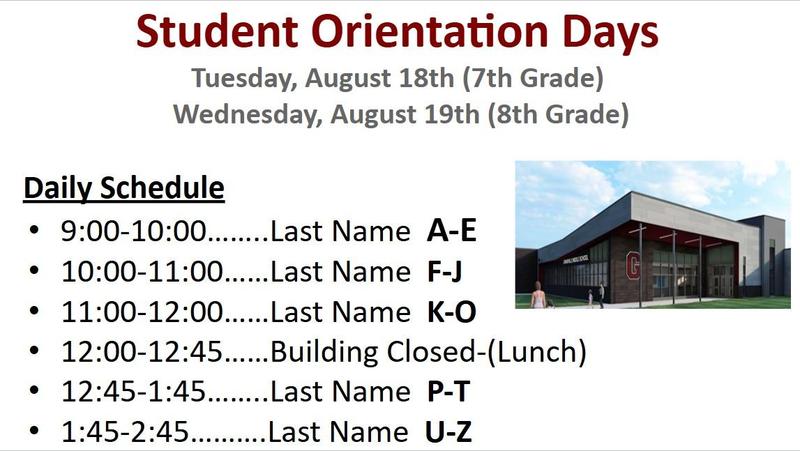 orientation schedule
