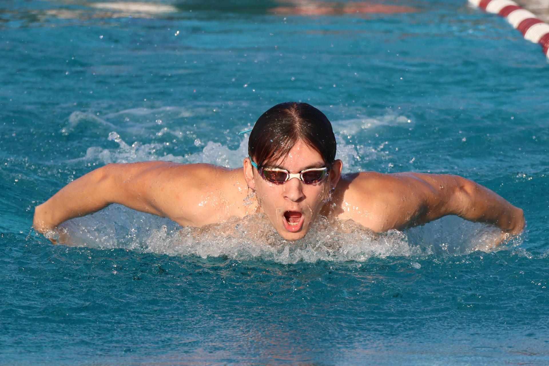 Everett Dunn swimming