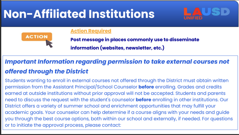Non-Afiliated Institutions