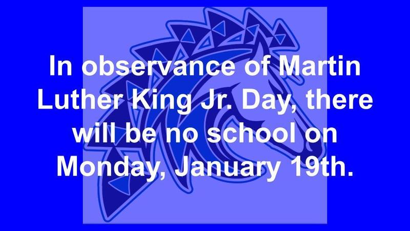 No School Monday, January 19th