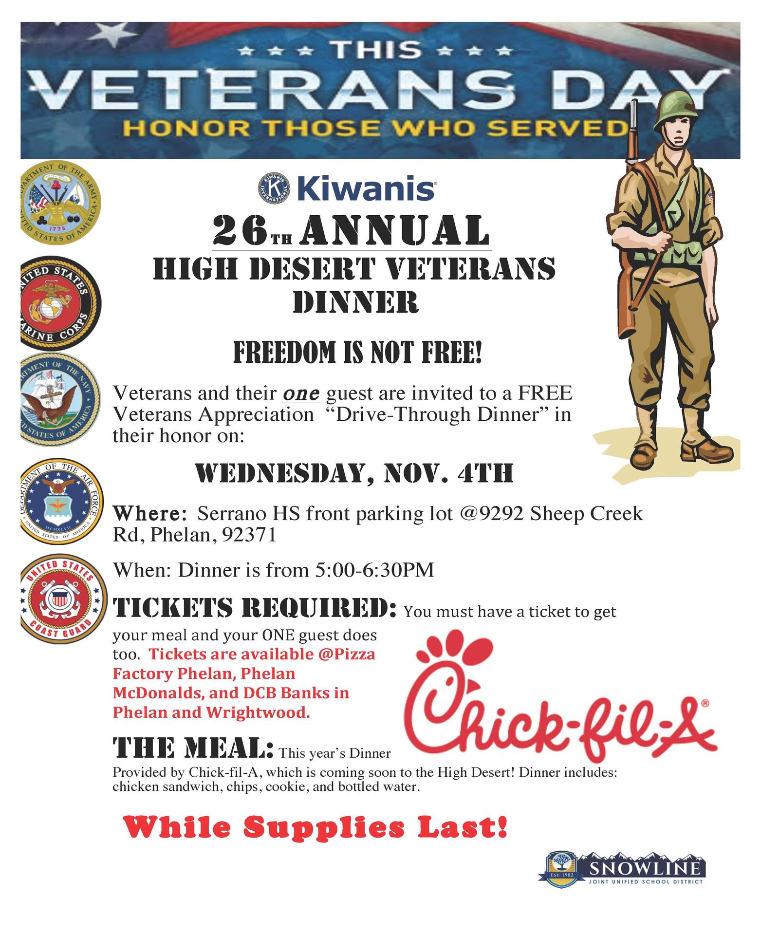 Veterans Day Dinner Flyer