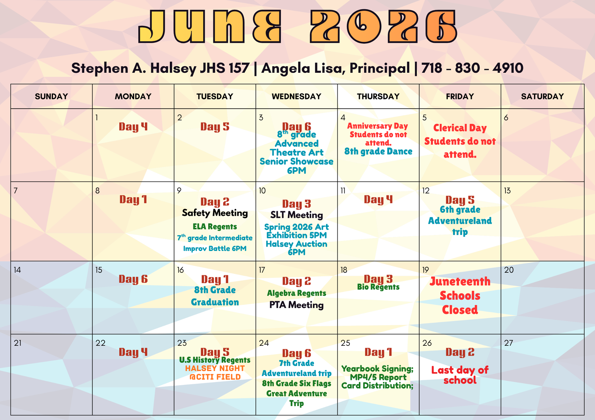 June Calendar