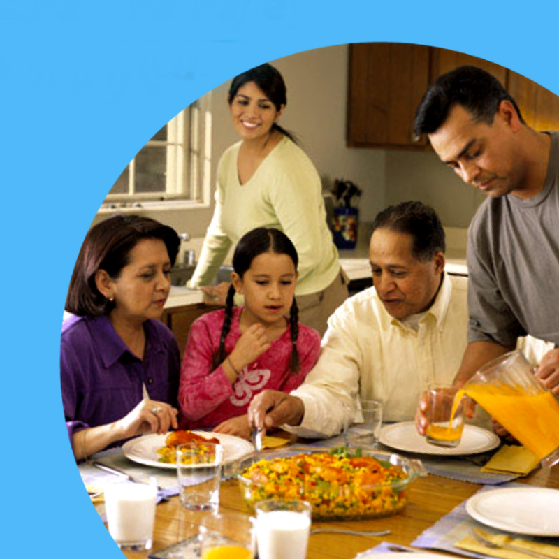A family at the dinner table