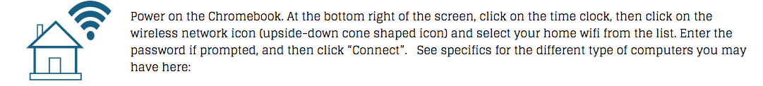 how do I connect chromebook to home wifi