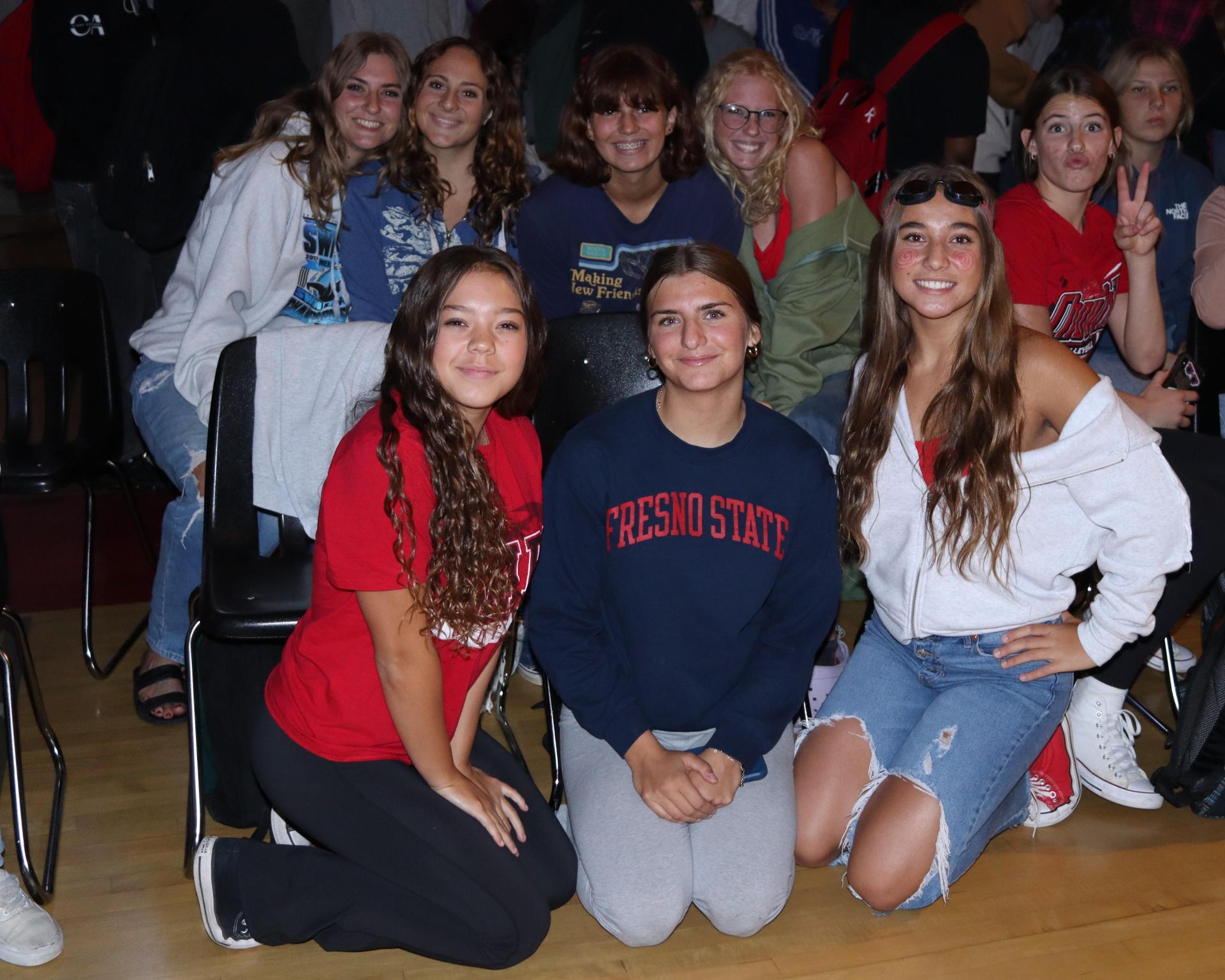 Students and staff enjoying the fall sports rally