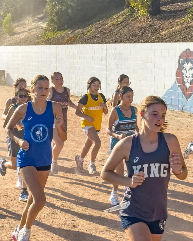 Students running on track