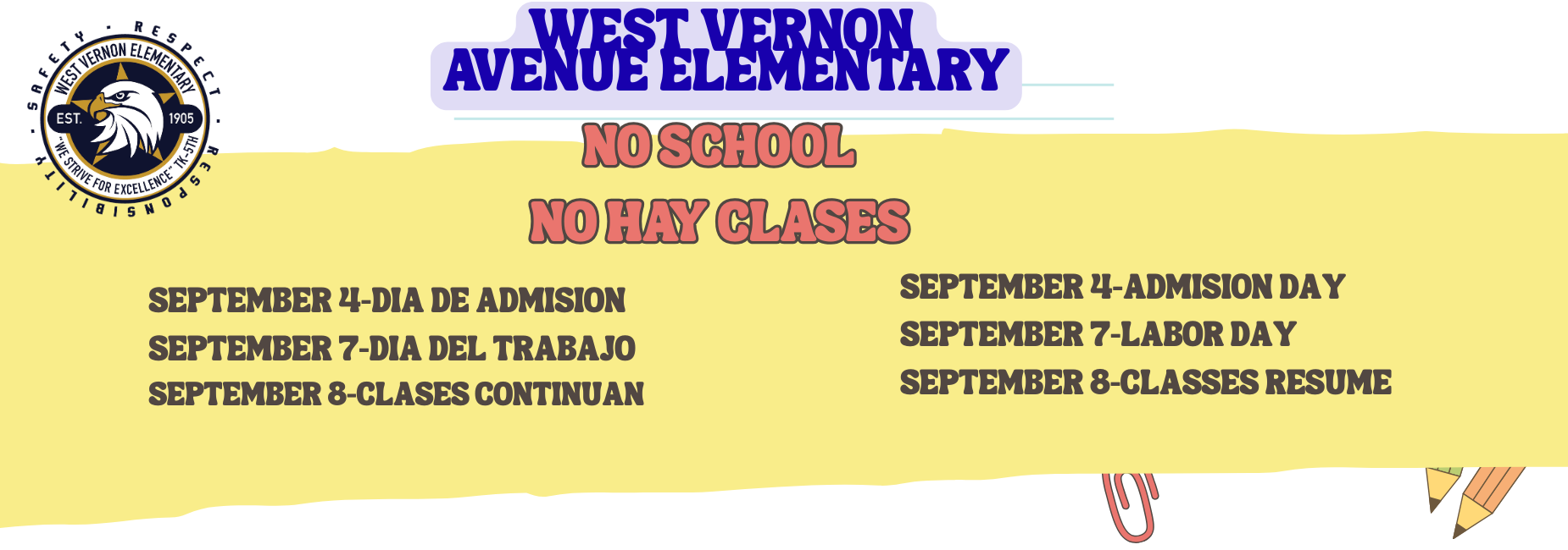 NO ESCUELA/NO HAY CLASES