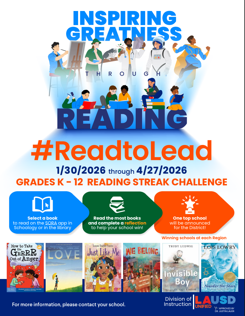Flyer for Inspiring Greatness through Reading challenge