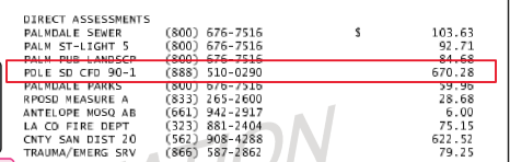 How to locate the CDF 90-1 (Mello-Roos) special tax on your property tax statement
