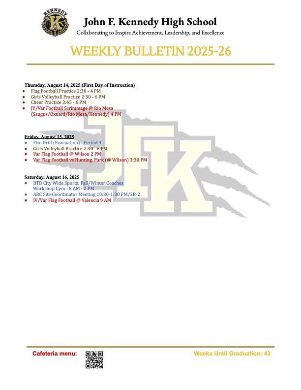 Weekly Bulletin