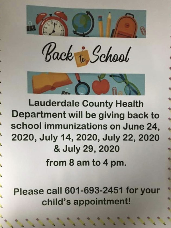 Back to School Immunizations Flyer