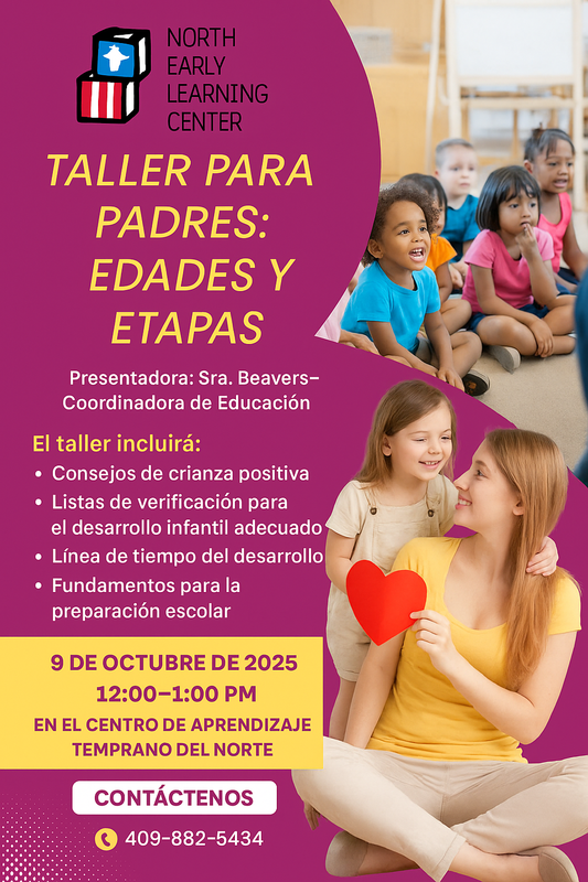 AGES and STAGES workshop flyer in Spanish