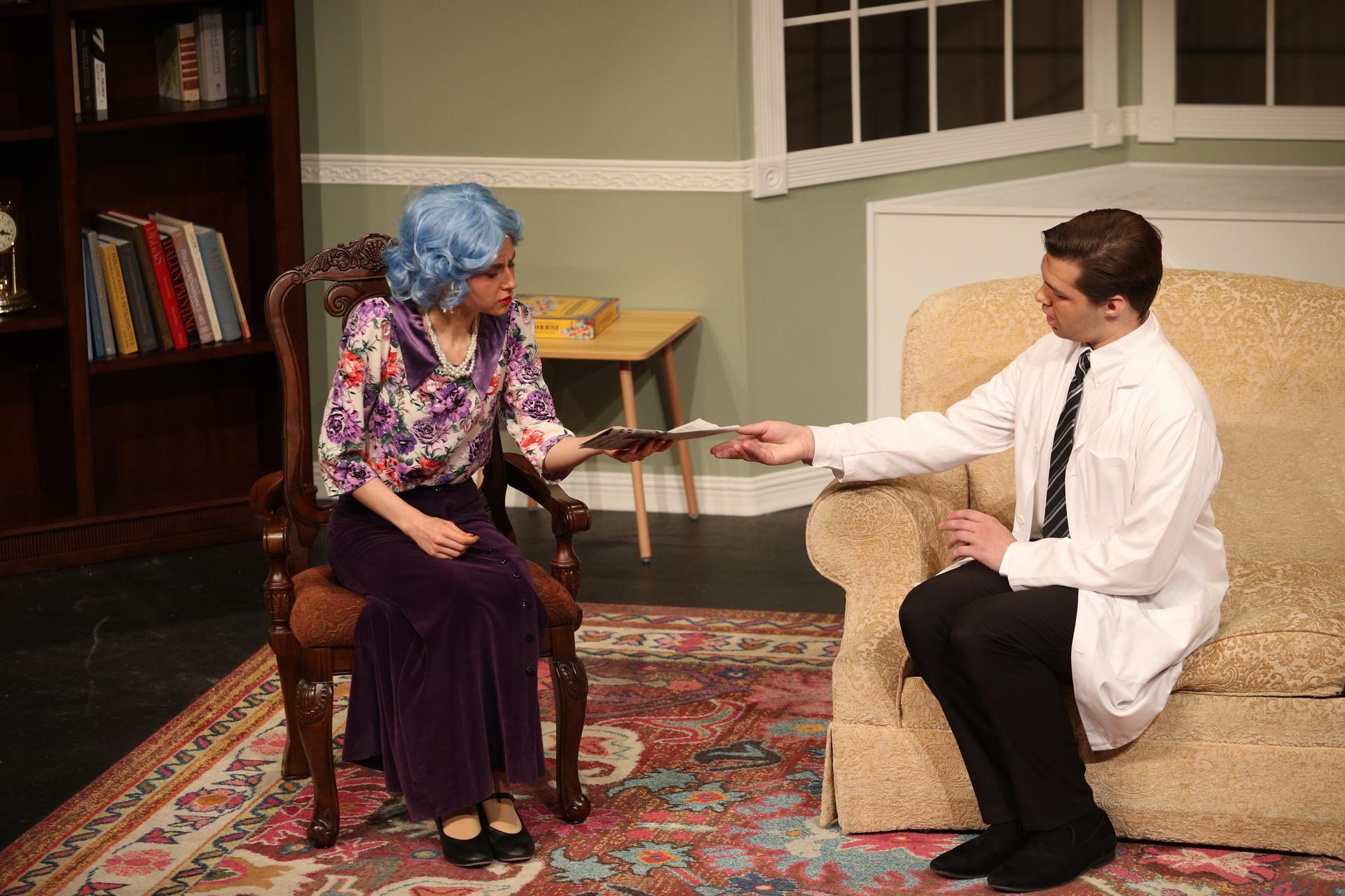Main character talking to doctor