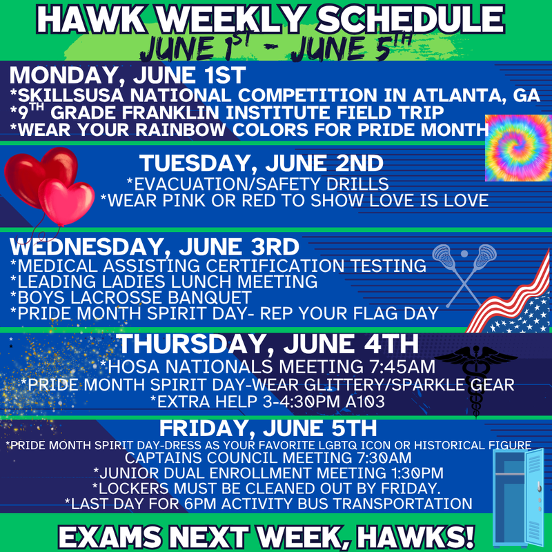 weekly schedule
