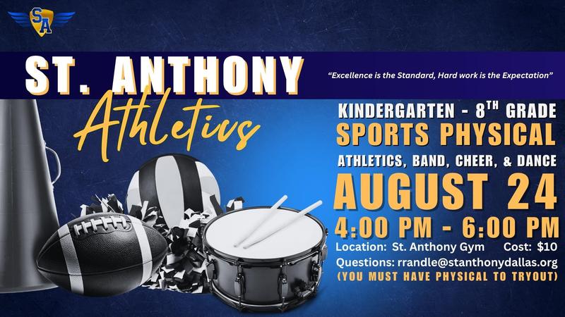 Sports Physicals coming August 24, 2026 Featured Photo