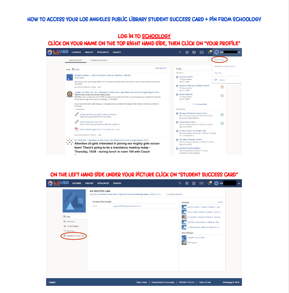 How to Get to LAPL Through Schoology