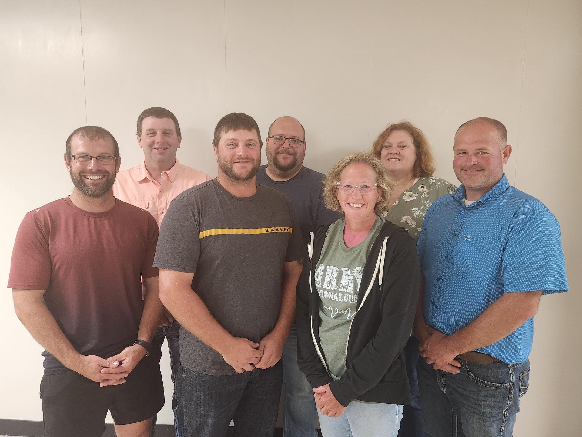 Back row - left to right = Danny Connor, Randy Hofer, Stacy Kampshoff (Vice-President) Front row - Left to right = Ricko Kranauw, Wyatt Walter (President), Sara Miller, Kyle Karstens