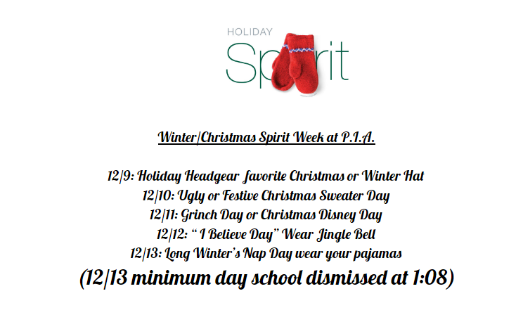 Winter/Christmas Spirit Week